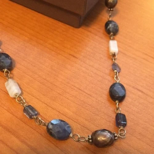 Silpada серебро содалит синий кружева халцедон жемчуг ожерелье N1308 - Изображение 4 из 4