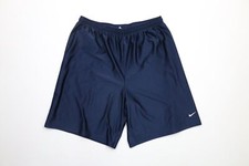 Vintage Nike Mens XL Travis Scott Mini Swoosh Gym Basketball Shorts Navy Blue