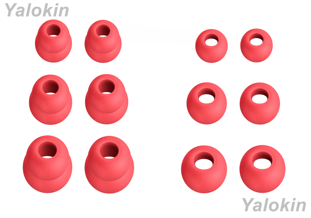 Siren Red Eartips Earbuds for Beats Flex, Fit Pro & Studio Buds +, 12pcs DF-3SZ