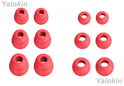 12pcs Eartips for LG Tone Free HBS FN7 FN6 FN4 -Siren Red Earbuds (DF-3SZ)