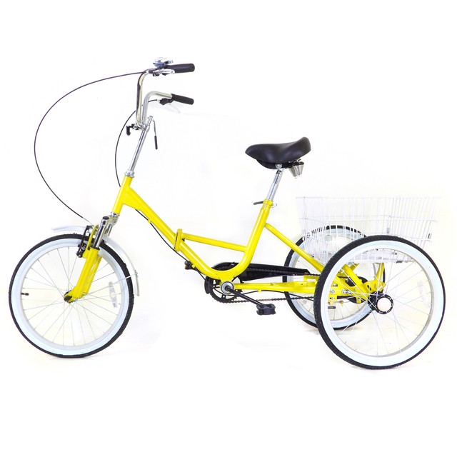 20 INCH Adult Tricycle Single Speed 3 Wheel Bike Adult Folding Trike with Basket 20 INCH Adult Tricycle Single Speed 3 Wheel Bike Adult Folding Trike with Basket