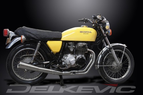 HONDA CB400F 1975-77 FULL 4-1 STAINLESS STEEL EXHAUST CLASSIC MEGAPHONE SILENCER - Picture 5 of 7