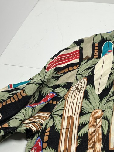 Vintage Reyn Spooner Hawaiian Shirt Mens XXL Green Surfboards 100% Spun Rayon - Picture 5 of 8