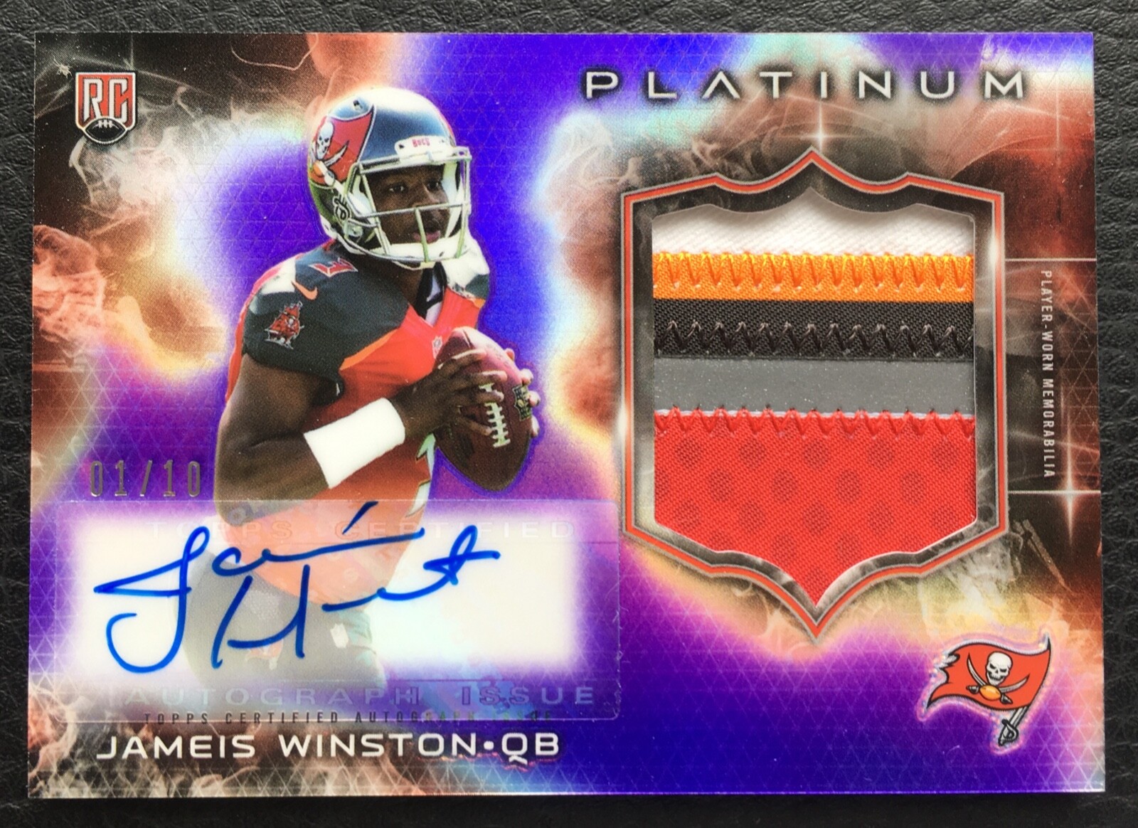 Jameis Winston Topps Platinum Autograph Rookie Patch #ARPJW Purple Refractor