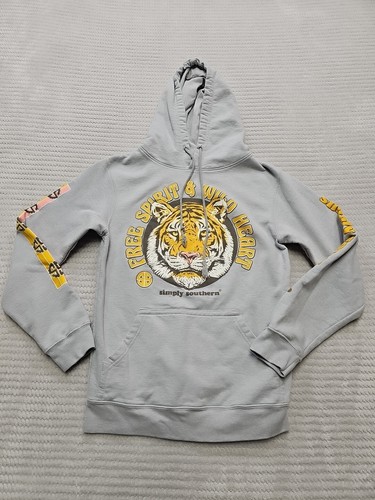 Simply Southern Sweatshirt Womens Small Tiger Free Spirit & Wild Heart