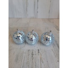 Mini glass disco ball set retro Xmas decor