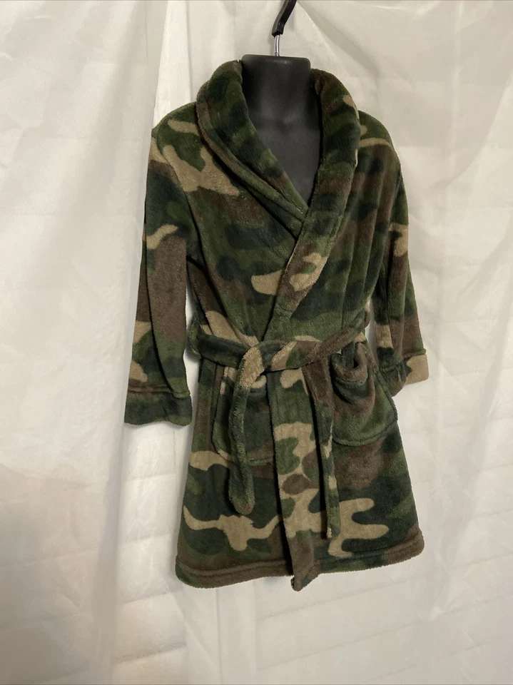 Roupão verde camuflado autêntico JK Boys J. cáqui tamanho XS 4-5 com gravata - Imagem 2 de 4