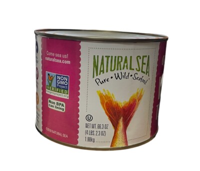 Natural Sea Tuna Wild Tongol Unsalted Chunk Light  4 lb (66.3 oz) SUS Caught