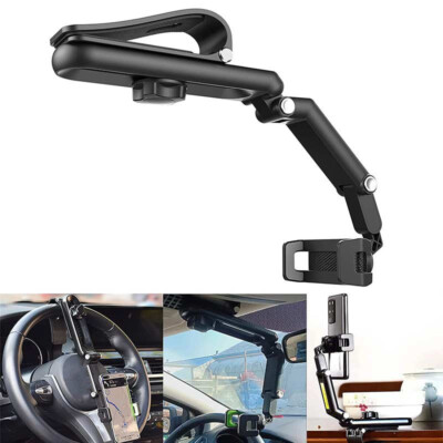 Phone/GPS Clip Mount Clamp for Car Truck Sunvsior Rearview Mirror 360 Rotation