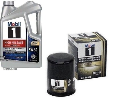 Mobil1 M1-110A Engine Oil Filter & 5 Quarts Mobil1 5W30 Full Syn. H/M Motor Oil