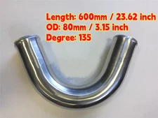80mm 3.15" 135 Degree Aluminum Turbo Intercooler Pipe Piping Tubing L=600mm