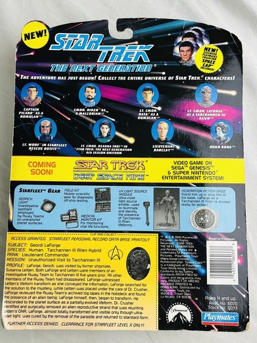 Star Trek TNG Lt Commander Forge As A Tarchannen Alien Playmates New Card Poor - Picture 8 of 18