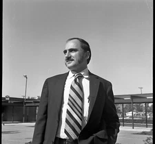 Vintage Negative B&W Med Format 1970's Yearbook Photo Men Teacher Large Tie #121