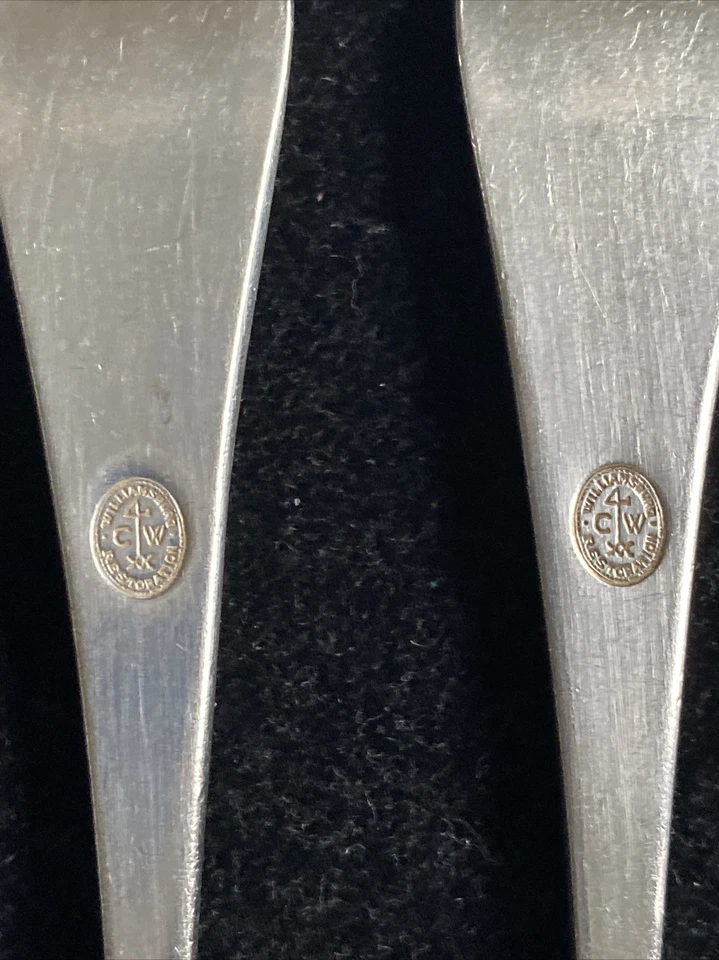 Tenedor de cena vintage Kirk Stieff de plata esterlina con patrón de concha Williamsburg 2 piezas Foto 4 de 4