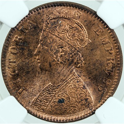 INDIA - BRITISH , 1/4 ANNA 1889 C NGC MS 63 RB (SL) , RARE | eBay