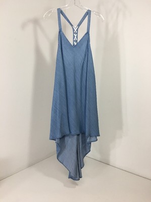 GUESS WOMEN'S FLARA DENIM SLIP DRESS TAO BLUE WASH SZ SMALL NWT