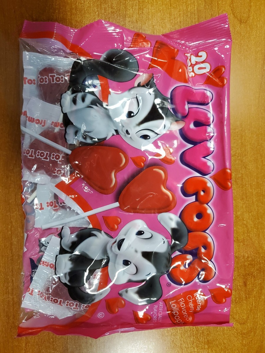 4 Bags of 20: LUV POPS Intense Cherry Lollipops 80 Total Exp. 10
