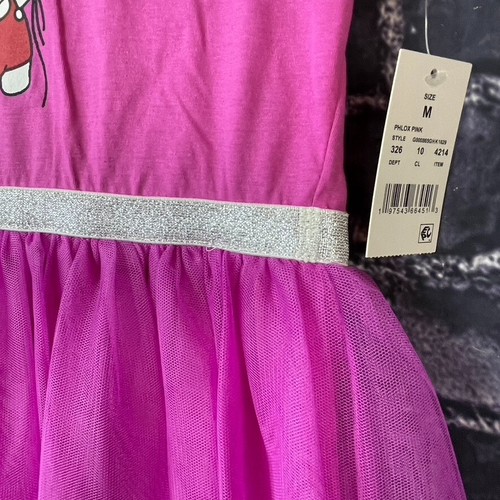 HELLO KITTY Girls Medium Ear Bow Pink Hood Dress By Sanrio Tulle - Picture 3 of 13