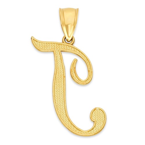 10k Real Solid Gold Initial Pendant, Personalized Cursive Letter Charm Jewelry - Picture 56 of 66