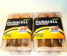 LOt Of 2 DURACELL D COPPERTOP 1.5V ALKALINE MN13RT8 BATTERIES (8 Pack)NEW SEALED