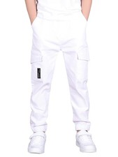 Boys Cargo Pants for Kids Stretch Elastic Waist School Youth Twill Joggers Wh...