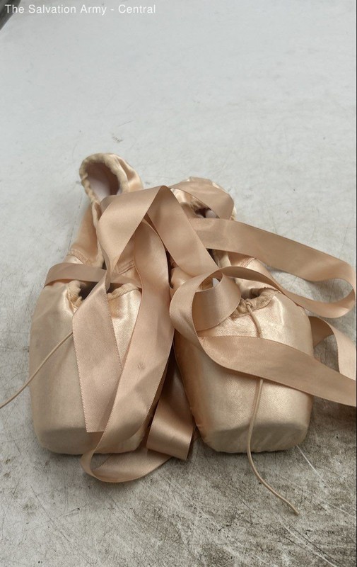 Daydance Womens Pink Lace Up Satin Pointe Dance Ballet Shoes Size EU 41