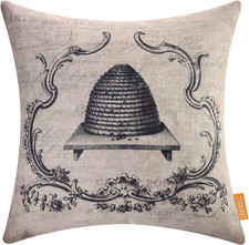 Bee Hive Decorative Pillow Cover 18X18 Inch Farmhouse Throw Pillow Cover