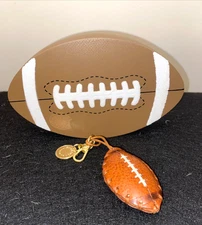 Leather Football Key Charm Sports Bag/ Handbag  ITALY + Desk Football Sign