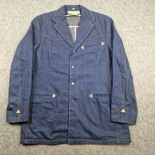 Vintage Ralph Lauren Jacket Mens Size 44R Blue Polo Western Blazer Chore Ranch