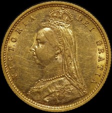 1891 Sydney Jubilee Head Half Sovereign Without JEB about EF