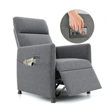 Electric Recliner Chair, Velvet Power Lift Recliner, Space Saving Grey Recliner