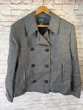 Vintage Lauren Ralph Lauren 100 Wool Houndstooth Women s Blazer Jacket Size 14