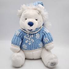 Disney Store Exclusive White Winnie The Pooh Winter Snowflake Sweater 12" Plush