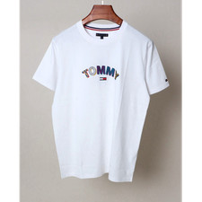 Tommy Hilfiger Men's White Cotton Crew Neck Short Sleeve T-Shirt Size L