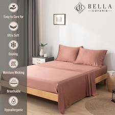 Bella Coterie Luxury Bamboo California King Sheet Set Organically Grown Raisin