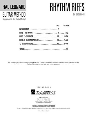 Rhythm Riffs by Greg Koch | Over 200 Riffs All Styles Guitar Songbook with Onlin