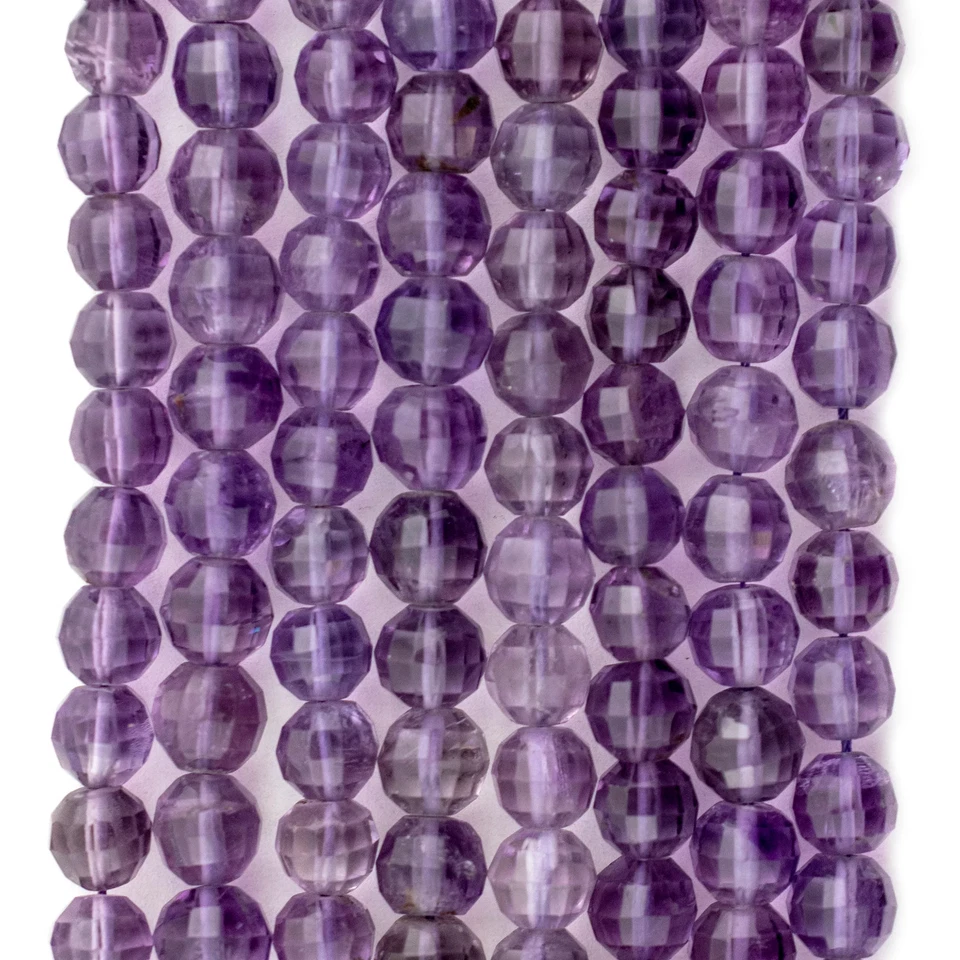 Граненые круглые аметистовые бусины 6 мм фиолетовый драгоценный камень 16 дюймов нить - Изображение 4 из 4