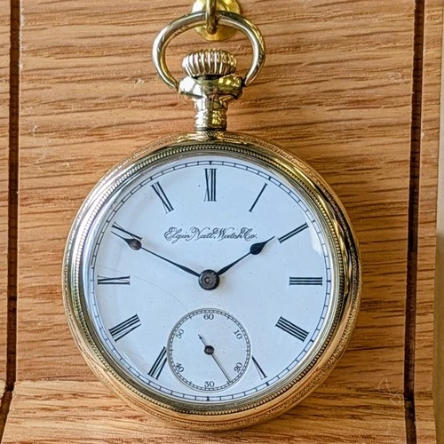 1896 Elgin Pocket Watch Open Face 11 Jewels Grade 74 18s U.S.A. 10K Gold Filled