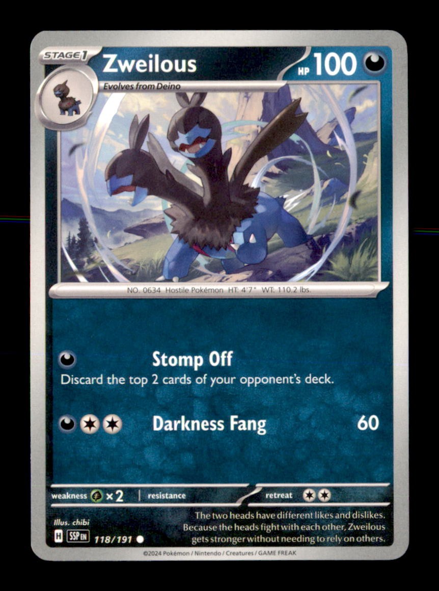 Zweilous 118/191 Common Surging Sparks Pokemon Near Mint