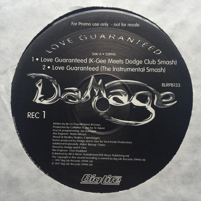 Damage - Love Guaranteed - Used Vinyl Record 12 - Promo - D5628z