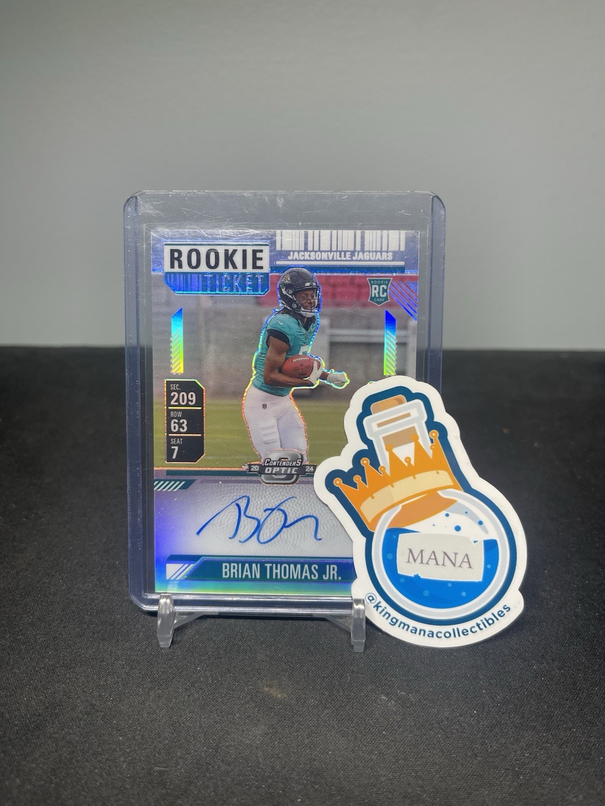 2024 Contenders Optic #103 Brian Thomas Jr Rookie Ticket Auto Silver RC Jaguars