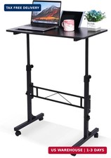 KLSMYHOKI Standing Desk Adjustable Height, Mobile Stand Up Desk with Wheels