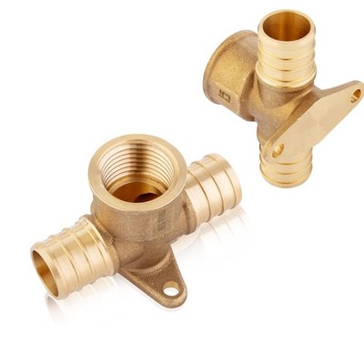 (Pack of 2) EFIELD 3/4'' Pex x x Female NPT Drop-ear Tee Brass