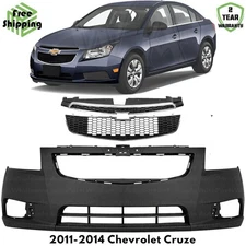 Front Bumper Cover Fascia & Grille Assembly Kit For 2011-2014 Chevrolet Cruze