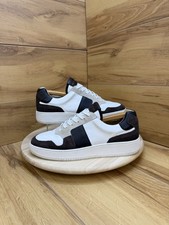 Reiss aira low top men’s white black brown Trainers size 8 Uk vgc no box rrp£150