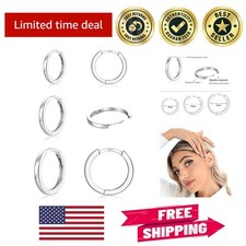 Stylish Small Silver Huggie Hoop Earrings Set - Perfect Gift Everyday Wear