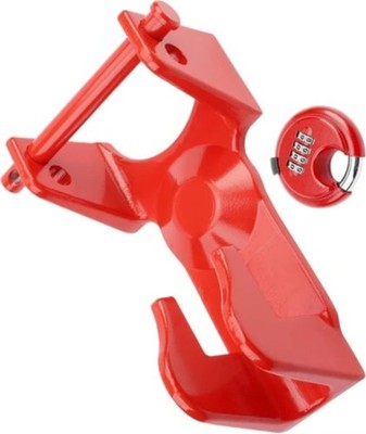 Red Gooseneck Trailer Lock w/ key lock for RVs Livestock Haulers Trailers