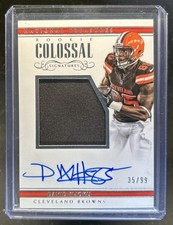 2017 National Treasures David Njoku Colossal Signatures Rookie Jersey Auto #/99