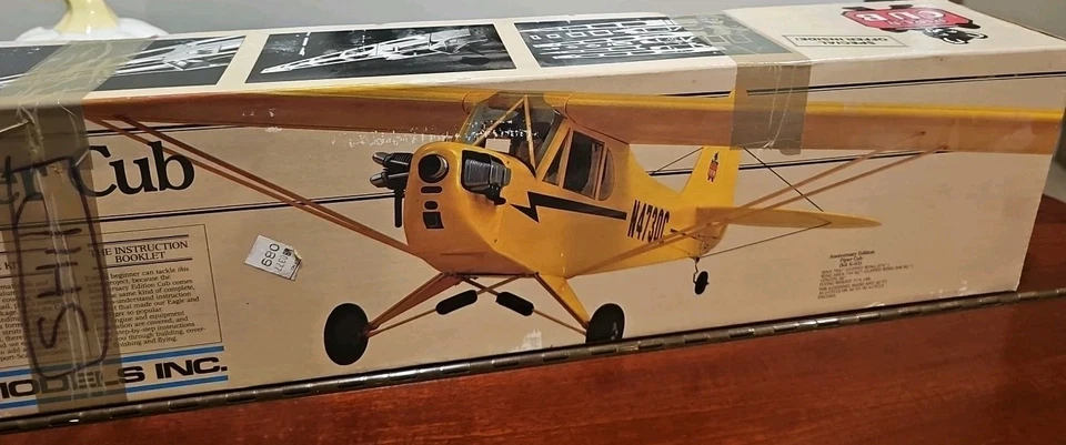 1985 Piper Cub K-63 Carl Goldberg Anniversary Edition RC Model Plane Kit - Image 3 of 4