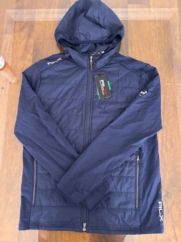 NWT MEN'S RALPH LAUREN RLX HOODED JACKET, SIZE: M, COLOR: NAVY (M9.1) - product listing photo